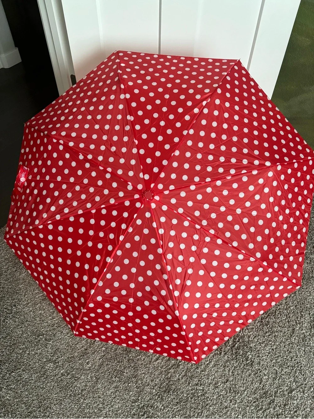 Red Embossed Floral Notebook & Polka Dot Umbrella Set